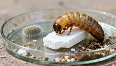 cómo tenebrio molitor degrada plástico